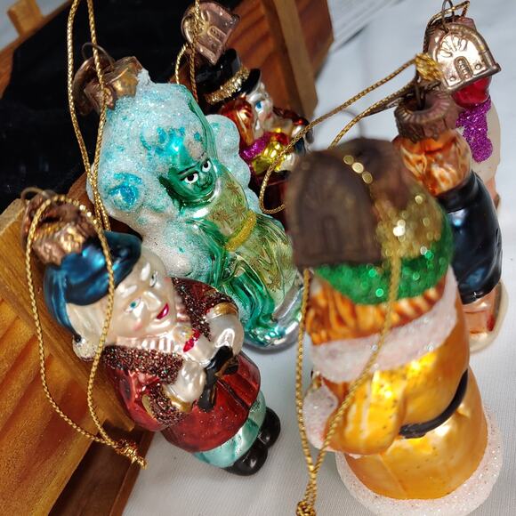 A Christmas Carol Tree Ornaments Set of 6-2004 Thomas Pacconi Glass Vintage Box - Picture 11 of 16